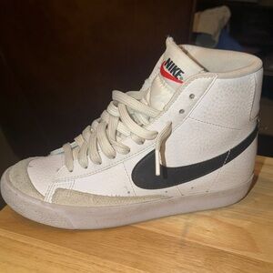 Nike White and Black High-Top Sneakers